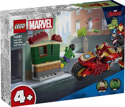 SUPER HEROES IRON MAN WITH BIKE & THE HULK (76287) LEGO από το MOUSTAKAS