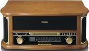 CLASSIC PHONO TCD-2551WD WOODEN RETRO TURNTABLE WITH BT AM/FM RADIO, USB ENCODING AND SPEAKER LENCO