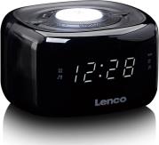 CR-12BK CLOCK RADIO WITH NIGHT LIGHT BLACK LENCO