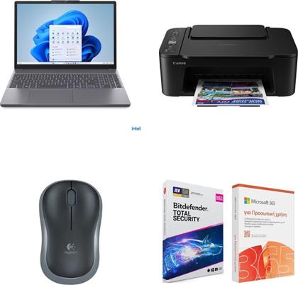 IDEAPAD SLIM 3 15IRH10 15.1 QHD+ OLED (CORE I5-13420H/16 GB/1 TB SSD/UHD GRAPHICS/WINDOWS 11 HOME) + CANON PIXMA TS3750I + LOGITECH M185 + MICROSOFT OFFICE 365 PERSONAL + ANTIVIRUS BITDEFENDER LENOVO