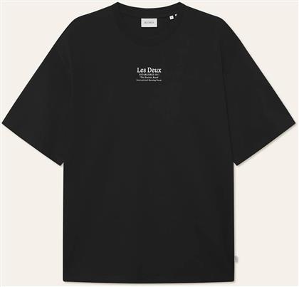 ΑΝΔΡΙΚΟ T-SHIRT ΜΕ ΛΟΓΟΤΥΠΟ REGULAR FIT ''ESTABLISHED'' - 1000482 ΜΑΥΡΟ LES DEUX