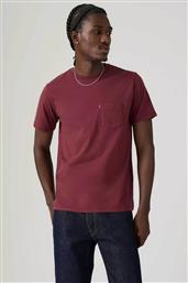 ΑΝΔΡΙΚΟ T-SHIRT ΜΟΝΟΧΡΩΜΟ ΜΕ ΤΣΕΠΗ STANDRAD FIT - 193420440 ΜΠΟΡΝΤΟ LEVIS