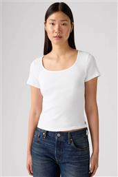 ΓΥΝΑΙΚΕΙΟ T-SHIRT CROPPED ΜΕ RIBBED ΥΦΑΝΣΗ SLIM FIT - 003PU0000 ΛΕΥΚΟ LEVIS