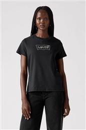 ΓΥΝΑΙΚΕΙΟ T-SHIRT ΜΟΝΟΧΡΩΜΟ ''PERFECT TEE'' - 173693272 ΜΑΥΡΟ LEVIS