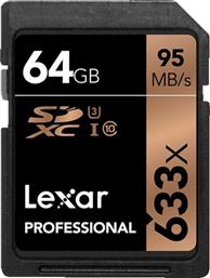 PROFESSIONAL 633X SDXC 64GB CLASS 10 U1 UHS-I LEXAR από το MEDIA MARKT