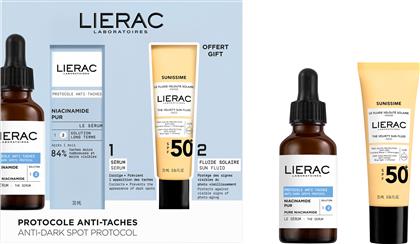 PROMO PROTOCOLE ANTI-DARK SPOT CONTROL SERUM 30ML & ΔΩΡΟ SUNISSIME THE VELVETY SUN FLUID SPF50+, 30ML LIERAC