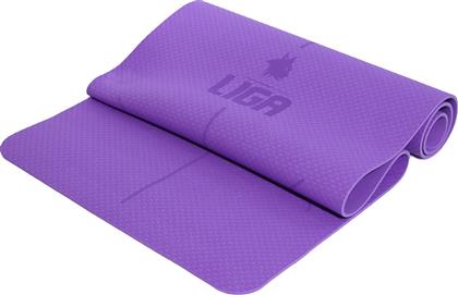 ΣΤΡΩΜΑ TPE YOGA MAT ΜΩΒ (183 X 61 X 0.6 CM) LIGA SPORT