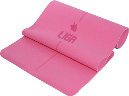ΣΤΡΩΜΑ TPE YOGA MAT ΡΟΖ (183 X 61 X 0.6 CM) LIGA SPORT