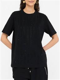 BLACK-CF5J17-ECS T-SHIRT BOXY ΜΠΛΟΥΖΑ ΓΥΝΑΙΚΕΙΟ LIU JO