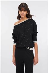 ΓΥΝΑΙΚΕΙΑ ΠΛΕΚΤΗ ΜΠΛΟΥΖΑ ΜΕ ΣΤΡΑΣ ΛΕΠΤΟΜΕΡΕΙΑ - TF5206MS63L ΜΑΥΡΟ LIU JO