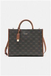 ΓΥΝΑΙΚΕΙΑ ΤΣΑΝΤΑ ΧΕΙΡΟΣ ΜΕ ALL-OVER LOGO PRINT - AF5206E0668 ΚΑΦΕ ΣΚΟΥΡΟ LIU JO