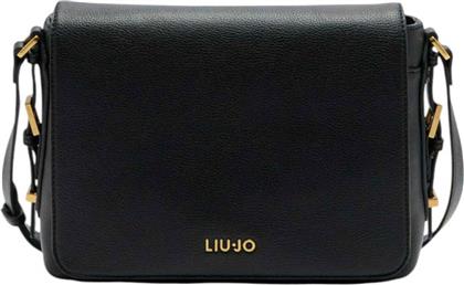 ΓΥΝΑΙΚΕΙΑ ΤΣΑΝΤΑ CROSSBODY ΜΕ ΜΕΤΑΛΛΙΚΟ ΛΟΓΟΤΥΠΟ - AF5049E0058 ΜΑΥΡΟ LIU JO