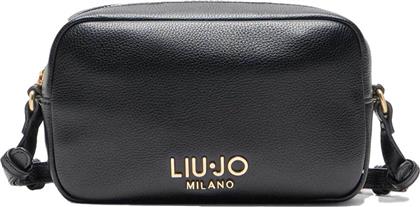 ΓΥΝΑΙΚΕΙΑ ΤΣΑΝΤΑ CROSSBODY ΜΕ ΜΕΤΑΛΛΙΚΟ ΛΟΓΟΤΥΠΟ - AF5137E0058 ΜΑΥΡΟ LIU JO