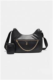ΓΥΝΑΙΚΕΙΑ ΤΣΑΝΤΑ CROSSBODY ΜΕ ΜΕΤΑΛΛΙΚΟ ΛΟΓΟΤΥΠΟ - AF5322E0077 ΜΑΥΡΟ LIU JO