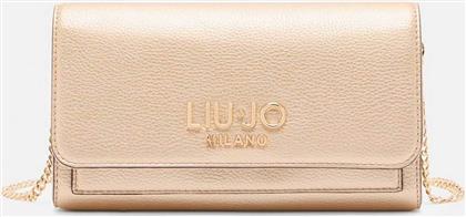 ΓΥΝΑΙΚΕΙO MINI BAG ΜΕ ΜΕΤΑΛΛΙΚΟ ΛΟΓΟΤΥΠΟ ΚΑΙ ΑΛΥΣΙΔΑ - AF5191E0058 ΧΡΥΣΟ LIU JO