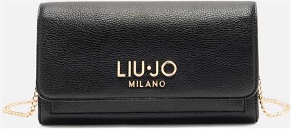 ΓΥΝΑΙΚΕΙO MINI BAG ΜΕ ΜΕΤΑΛΛΙΚΟ ΛΟΓΟΤΥΠΟ ΚΑΙ ΑΛΥΣΙΔΑ - AF5191E0058 ΜΑΥΡΟ LIU JO