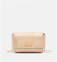 ΓΥΝΑΙΚΕΙO MINI BAG ΜΕ ΜΕΤΑΛΛΙΚΟ ΛΟΓΟΤΥΠΟ ΚΑΙ ΑΛΥΣΙΔΑ - AF5229E0058 ΧΡΥΣΟ LIU JO