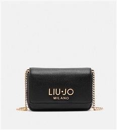ΓΥΝΑΙΚΕΙO MINI BAG ΜΕ ΜΕΤΑΛΛΙΚΟ ΛΟΓΟΤΥΠΟ ΚΑΙ ΑΛΥΣΙΔΑ - AF5229E0058 ΜΑΥΡΟ LIU JO