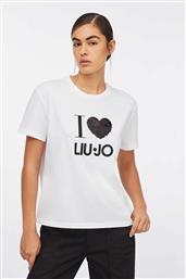 ΓΥΝΑΙΚΕΙΟ T-SHIRT ΜΕ ΠΑΓΙΕΤΑ - MF5345JS923 ΛΕΥΚΟ LIU JO