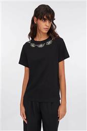 ΓΥΝΑΙΚΕΙΟ T-SHIRT ΜΕ ΣΤΡΑΣ - MF5344J6308 ΜΑΥΡΟ LIU JO