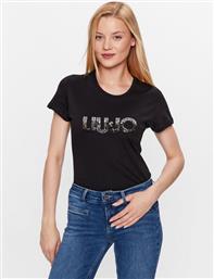 T-SHIRT WF3085 J6308 ΜΑΥΡΟ REGULAR FIT LIU JO από το MODIVO