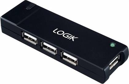 4 PORT USB 2.0 BLACK HUB LOGIK