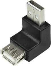 AU0025 USB 2.0 ADAPTER AM/AF 90° SLEWABLE BLACK LOGILINK από το e-SHOP