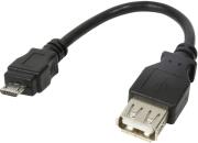 AU0030 USB 2.0 ADAPTER CABLE MICRO B MALE TO USB A FEMALE 6CM BLACK LOGILINK από το e-SHOP