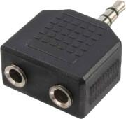 CA1002 AUDIO ADAPTER STEREO 3.5MM MALE - 2X STEREO 3.5MM FEMALE BLACK LOGILINK