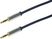 CA10030 AUDIO CABLE 2X 3.5MM MALE STEREO GOLD PLATED 0.3M DARK BLUE LOGILINK