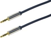 CA10150 AUDIO CABLE 2X 3.5MM MALE STEREO GOLD PLATED 1.5M DARK BLUE LOGILINK