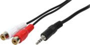 CA1044 AUDIO CABLE 1X 3.5MM MALE TO 2X CINCH FEMALE 1.5M LOGILINK