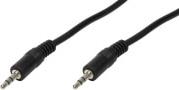 CA1050 AUDIO CABLE 2X 3.5MM MALE STEREO 2M BLACK LOGILINK