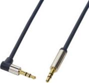 CA11100 AUDIO CABLE 2X 3.5MM MALE ONE SIDE 90° ANGELED GOLD PLATED 1M DARK BLUE LOGILINK από το e-SHOP