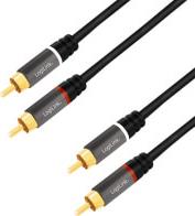 CA1201 STEREO AUDIO CABLE 2 X 2 RCA MALE 0.5M BLACK LOGILINK