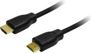 CH0005 HDMI HIGH SPEED WITH ETHERNET V1.4 CABLE GOLD PLATED 0.50M BLACK LOGILINK