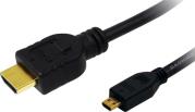 CH0030 HDMI TO MICRO HDMI HIGH SPEED WITH ETHERNET V1.4 CABLE 1M BLACK LOGILINK