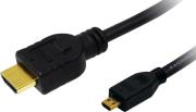 CH0032 HDMI TO MICRO HDMI HIGH SPEED WITH ETHERNET V1.4 CABLE 2M BLACK LOGILINK