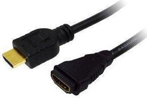 CH0058 EXTENSION CABLE HDMI HIGH SPEED WITH ETHERNET 5.0M BLACK LOGILINK