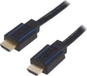 CHB005 HDMI CABLE A/M TO A/M 4K/60 HZ CERTIFIED BLACK/BLUE 3M LOGILINK