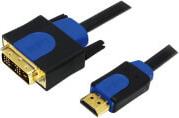 CHB3105 HDMI HIGH SPEED WITH ETHERNET V1.4 TO DVI-D CABLE GOLD-PLATED 5.0M BLACK LOGILINK