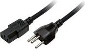 CP102 POWER CORD SWISS-IEC MALE - SCHUKO C13 FEMALE 1.8M BLACK LOGILINK