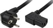 CP103 POWER CORD SWISS-IEC MALE - IEC-C13 FEMALE 90° ANGELED 2M BLACK LOGILINK