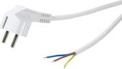 CP136 POWER CORD SCHUKO PLUG 90° (TYP C CEE 7/7) TO OPEN WIRE WITH CRIMP BARRE 1.5M WHITE LOGILINK