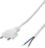 CP138 POWER CORD EURO PLUG (TYP C CEE 7/16) TO OPEN WIRE WITH CRIMP BARRE 1.5M WHITE LOGILINK