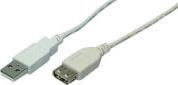 CU0012 USB 2.0 EXTENSION CABLE MALE/FEMALE 5M GREY LOGILINK