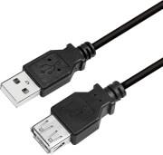 CU0012B USB 2.0 EXTENSION CABLE MALE/FEMALE 5M BLACK LOGILINK