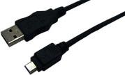 CU0014 USB 2.0 CONNECTION CABLE A-MALE TO B-MINI MALE 5-PIN 1.8M BLACK LOGILINK