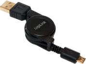 CU0090 RETRACTABLE USB 2.0 CABLE AM TO MICRO BM 0.75M BLACK LOGILINK από το e-SHOP