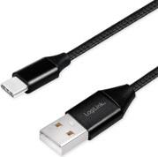 CU0140 USB 2.0 CABLE USB-A MALE TO USB-C MALE 1M LOGILINK
